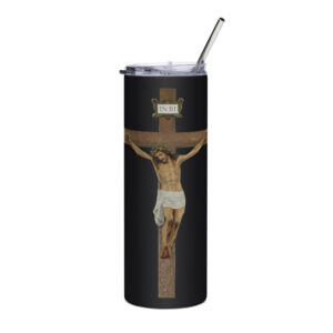 jesus crucified stainless steel tumbler
