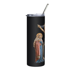 crucifixion scene stainless steel tumbler