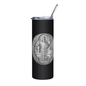 st benedict medal stainless steel tumbler