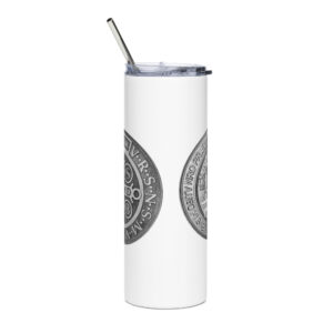 st benedict medal stainless steel tumbler