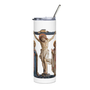 crucifixion scene stainless steel tumbler