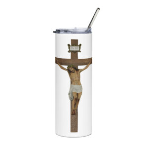 jesus crucified stainless steel tumbler