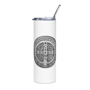 st benedict medal stainless steel tumbler
