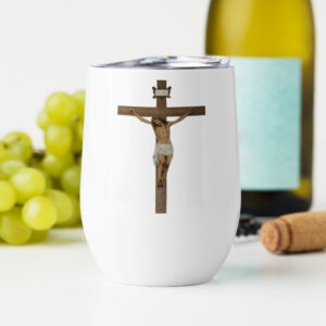 jesus crucified wine tumbler