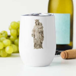our lady of mount carmel wine tumbler