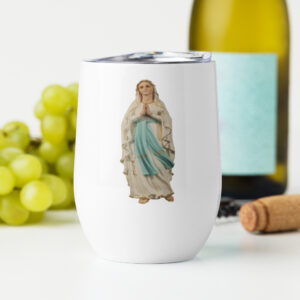 our lady of lourdes wine tumbler