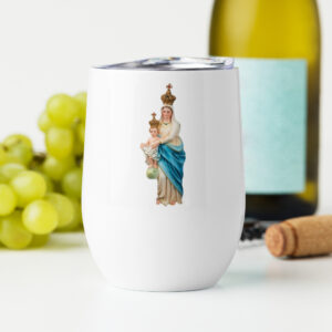 mary and the child jesus wine tumbler