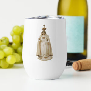our lady of fatima wine tumbler