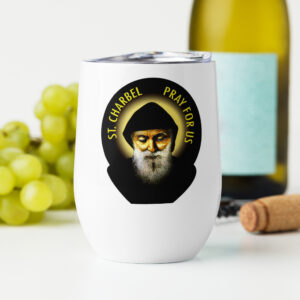 st charbel pray for us wine tumbler