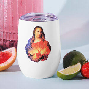 sacred heart of jesus wine tumbler