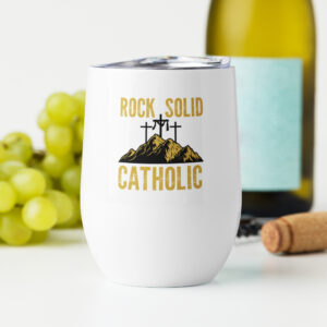 Shop rock solid catholic wine tumbler