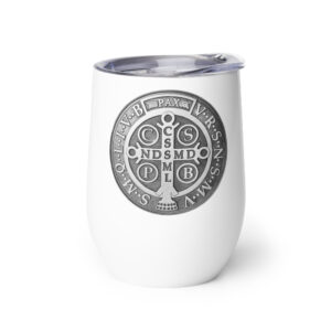st benedict medal wine tumbler