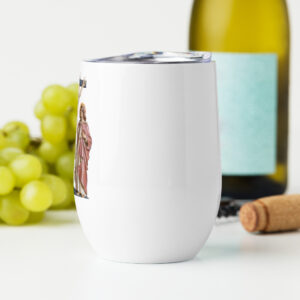 crucifixion scene wine tumbler