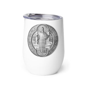 st benedict medal wine tumbler